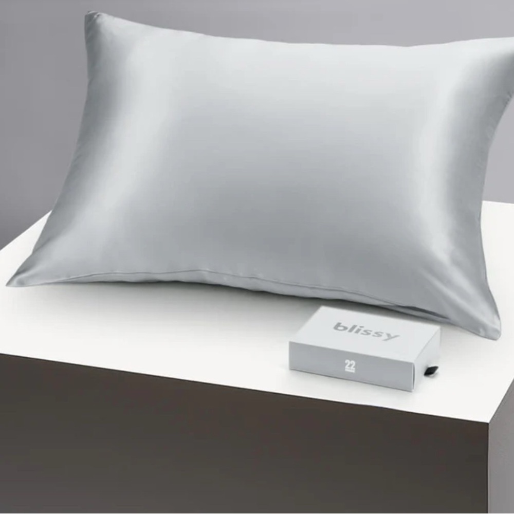 Blissy Silver Silk Pillowcase